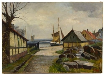 Harbor scene - Einar Gross