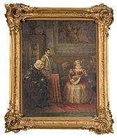 Artwork by Angelo Zoffoli, Music Scene, Made of Oil on canvas