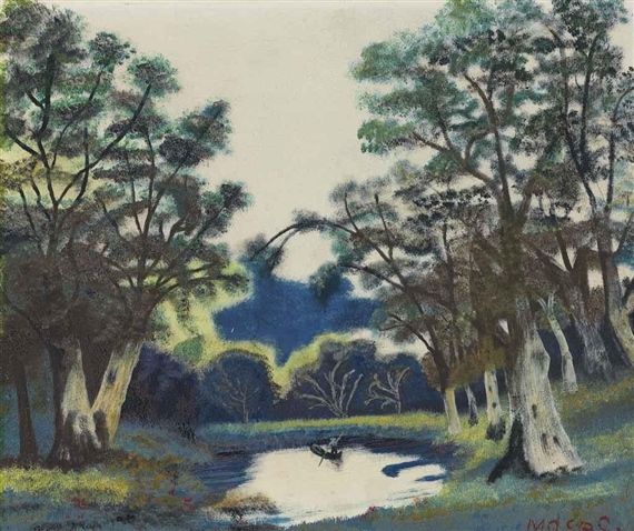 Wood Lane by Grandma Moses, 1942