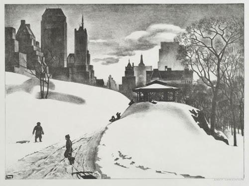 Winter Fun by Louis Lozowick, 1940