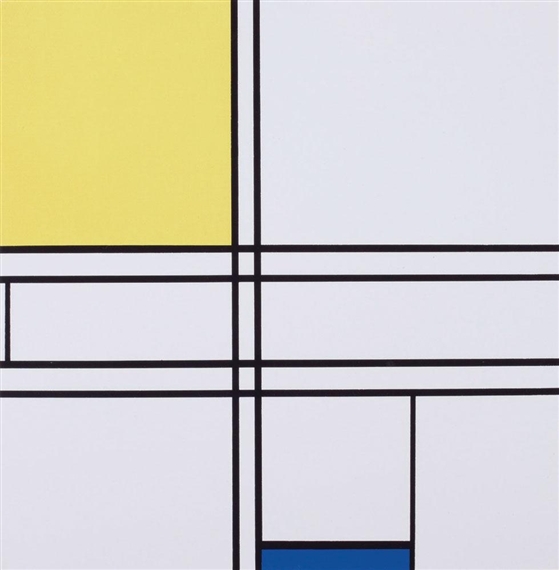 Composition jaune et bleu by Piet Mondrian