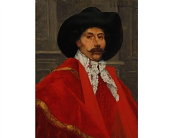 2 works: Portraits of Cavaliers - A. D’ambrossi