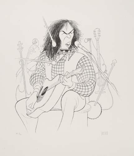 Neil Young by Al Hirschfeld