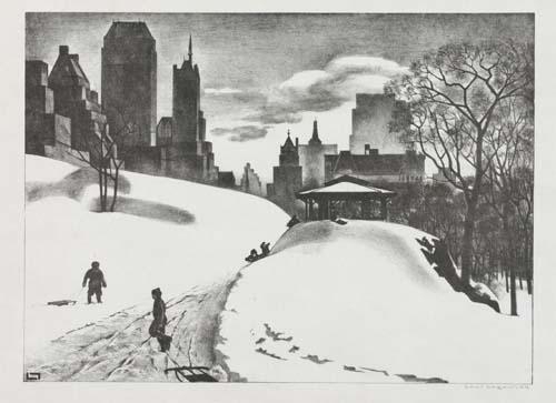 Winter Fun by Louis Lozowick, 1940