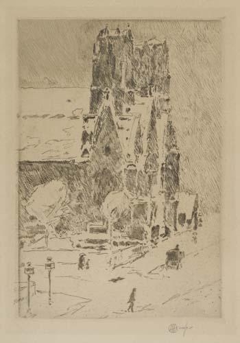Calvary Church in the Snow by Childe Hassam, 1915