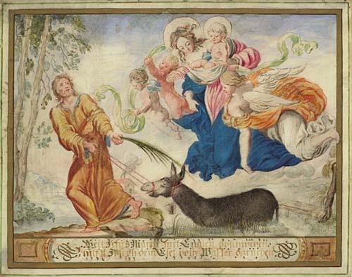 3 works: The Flight into Egypt with an Angel and Cherubs; Medusa and Danae; Medusa and Charity by German School, 18th Century, 18th century