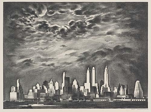 Storm over Manhattan by Louis Lozowick, 1935