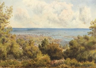 FREMANTLE W.A. FROM FLAGSTAFF HILL - Ernest Decimus Stocks