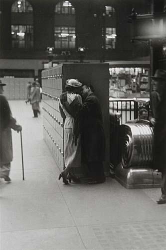 Penn Station, NYC (Couple Kissing) by Louis Faurer, 1947; printed 1977