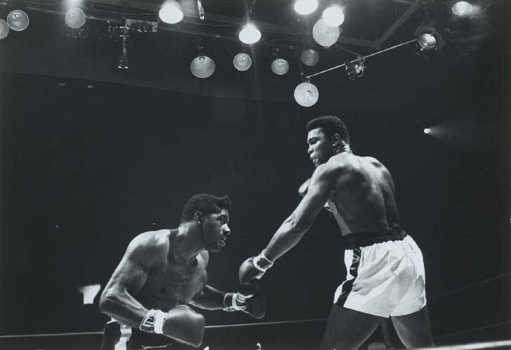 Artwork by Arthur Rickerby, Cassius Clay (who would soon rename himself Mohammed Ali) in the ring with Floyd Patterson, Made of Silver print