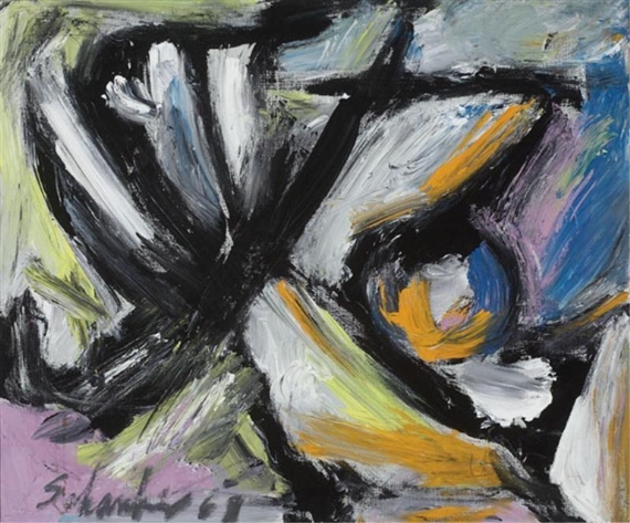Untitled abstract composition by Louis Schanker, 1968