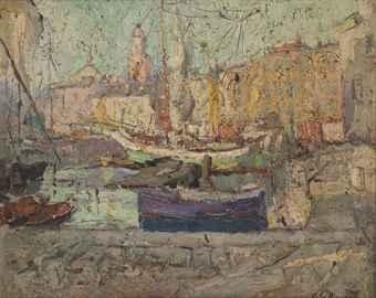 Harbour of St. Tropez by Adrien Jean Le Mayeur de Merprés, circa 1929-1930