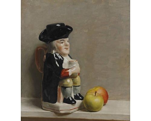 Still life of a toby jug and apples by John Bulloch Souter