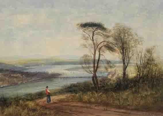 VIEW OF THE RIVER FOYLE by Andrew Nicholl