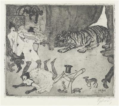 Artwork by Heinrich Revy, 6 works: Circus, Made of etchings