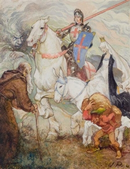 King Arthur, story illustration - Willy Pogany