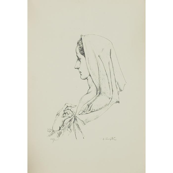 Woman in Profile by Leonard Tsuguharu Foujita, circa 1950