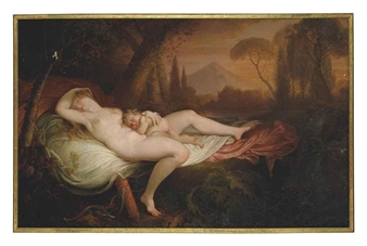 Venus and Cupid in a wooded landscape - Henry Tresham