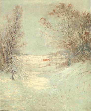 Artwork by Leonard Ochtman, Winter in Connecticut, Made of oil on canvas