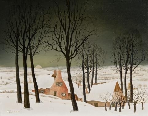 Winter landscape by Armand Tavernier
