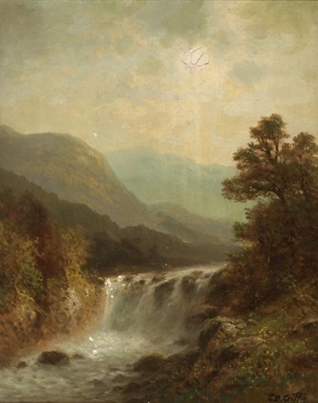 Landscape with Waterfall by Thomas Bailey Griffin, circa 1890