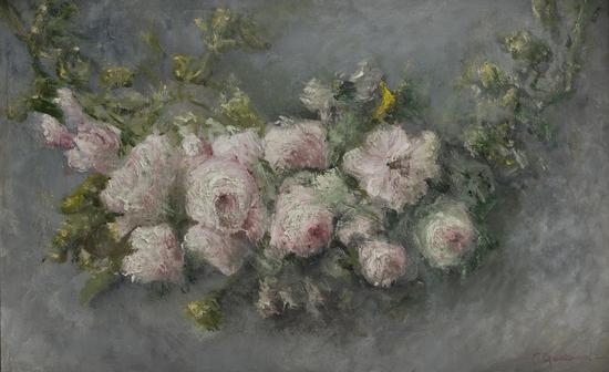 Still life with wild roses by Pietro Gaudenzi