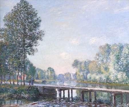 アルフレッド・シスレーL'ALLEE DES PEUPLIERS A MORET Alfred Sisley | L'allée des peupliers à Moret au bord du
