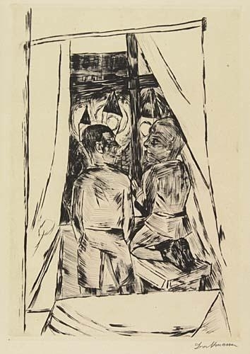 Kinder am Fenster by Max Beckmann, 1922