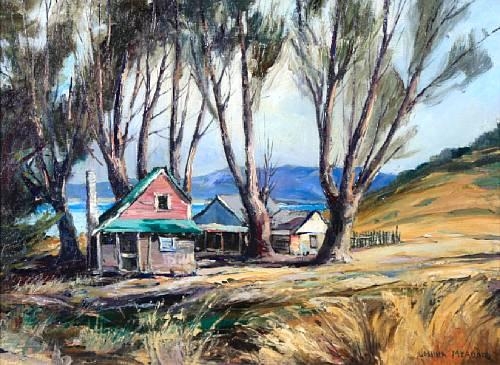 Artwork by Joshua Lawrence Meador, Houses by the bay, Made of oil on canvas