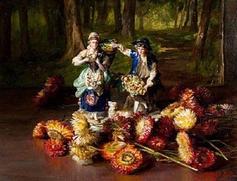STILL LIFE, FLOWERS & PORCELAIN - George Collie