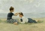 Two girls on a beach by Hermann Seeger