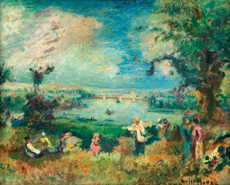 Artwork by Willi Nowak, Afternoon in Summer, Made of oil, cardboard