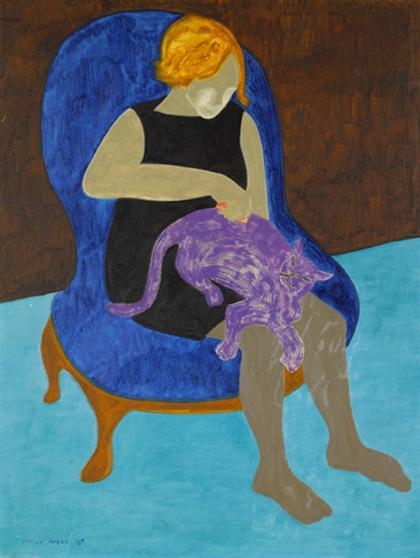 Artwork by March Avery, "SALLY COMBING CALEB", Made of oil on canvas