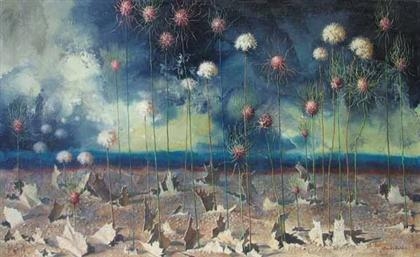 Artwork by Paul Gorka, Futuristic Garden, Made of oil on canvas