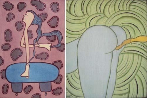 2 works: Belajar Sepatu Roda; Trauma II by Gusti Ayu Kadek Murniasih, 2001; 1998