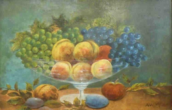 Still life with bowl of fruit - Arthur W. Moore