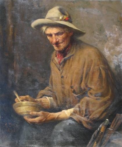 PORTRAIT OF AN ANGLER by Lawrence Carmichael Earle, 1906