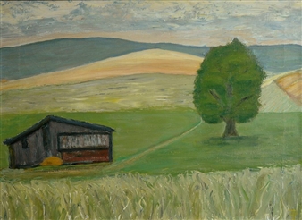 Shed, Tree and Hill by Duncan Phillips