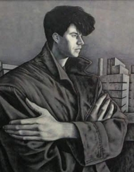 Portrait of a young man half-length with buildings beyond - Rod Judkins