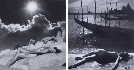 Two Works: Venetian Nude; Nude on the Rocks by Andre de Dienes, 1960; 1945