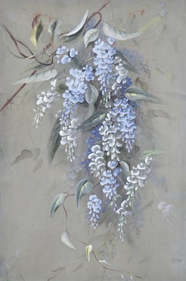 Hanging Blue and White Flowers by Marian Ellis Rowan