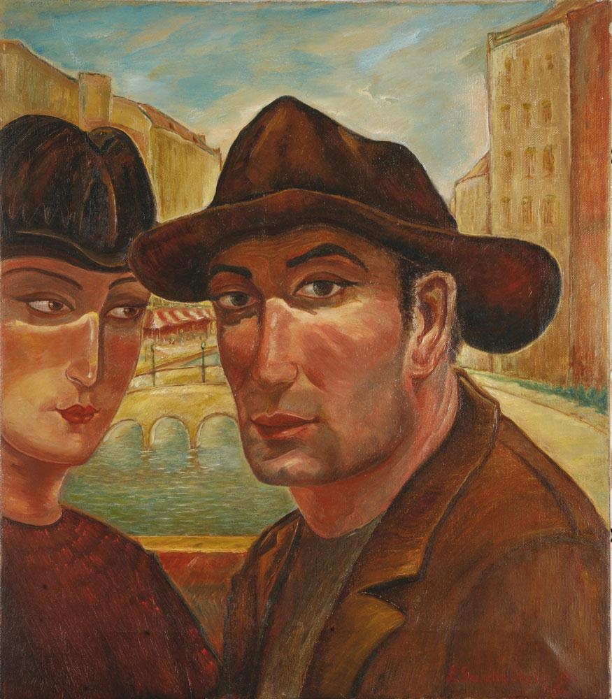 Artwork by Lado Davidovich Gudiashvili , Deux citoyens, 1922, Made of Oil on canvas