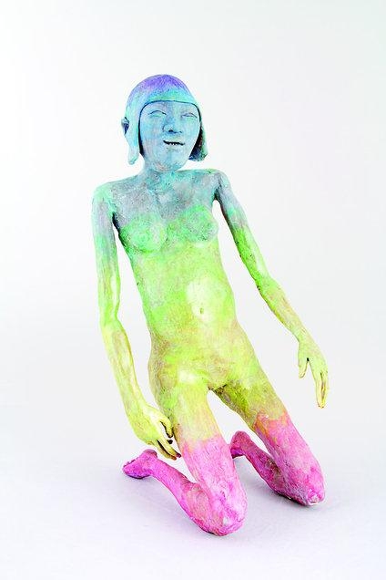 Artwork by Francis Upritchard, Yukiko, Made of super sculpy, foil, wire and paint