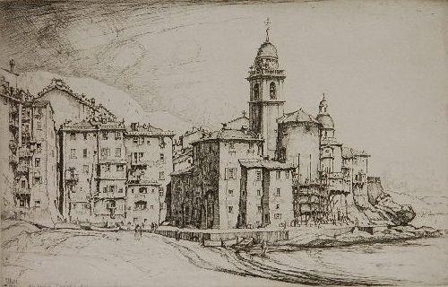 ''The Beach - Camogli - Italy'' by Ernest David Roth, 1943