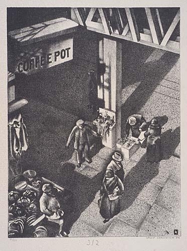 First Avenue Market by Louis Lozowick, 1934
