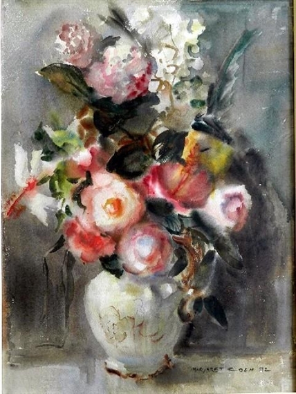 Still Life with Hibiscus by Margaret Coen, 1972
