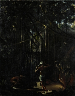 BANYAN WITH TWO YOUNG BALINESE - Walter Spies