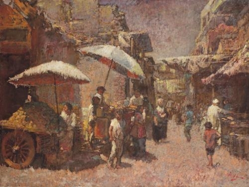 ANCIENT STREET IN CAIRO by Lee Man Fong, 1978