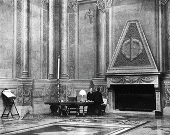 Benito Mussolini in His Study, Palazzo Venezia, Roma - Felix H. Man