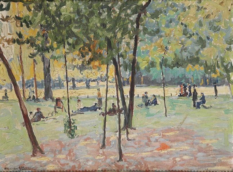 Alexandre Altmann | Park view with figures | MutualArt